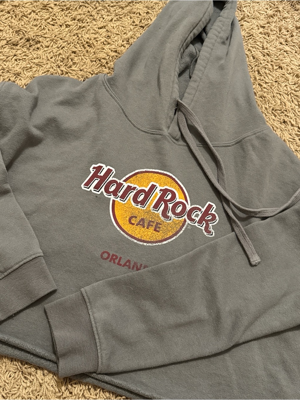 Hard Rock Cafe Gray Pullover with Yellow & Red Logo Details